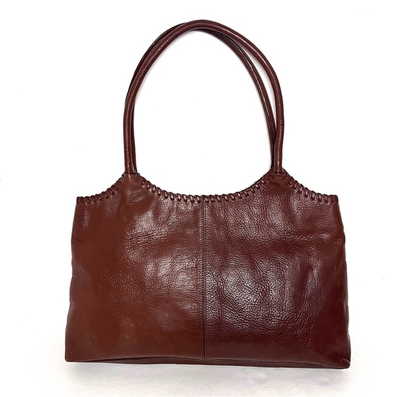 Anthropologie Isabella Bird Brown Leather Bag w/ Tooled Leather Front Pocket - Picture 2 of 10